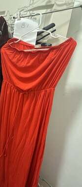 Mossimo Supply Co. Women's Red Strapless Maxi Dress Size L